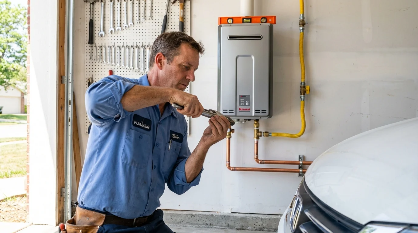 Tankless water heater installation by a Johns Plumbing LLC plumber in Porter